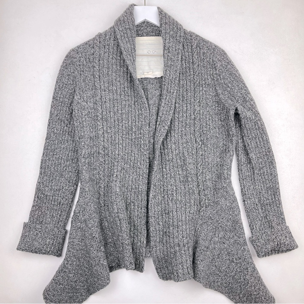 Anthropologie Canary Knitting Needles Wool Cardigan Knit Sweater Shrug